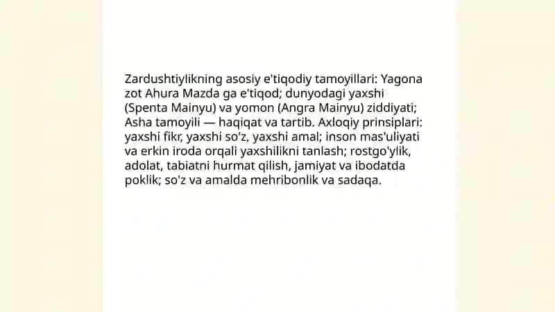 Zardushtiylik ta‘limotida urf-odat marosimlar, ma‘navoy-axloqiy qarashlar 3