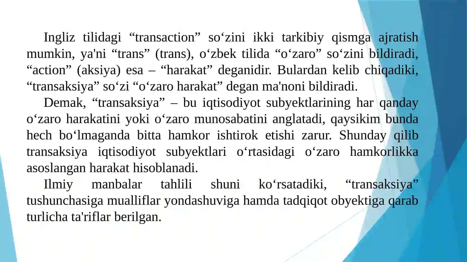 TRANSAKSIYA VA TRANSFORMASIYA XARAJATLARI HAMDA ULARNI TAHLIL QILISHGA YONDASHUVLAR 3