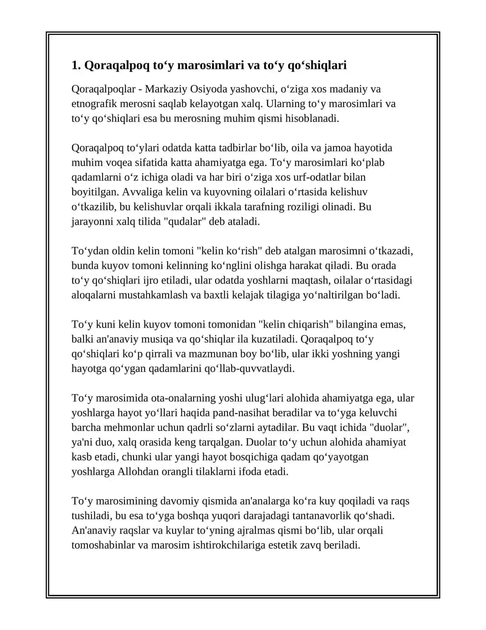 QORAQALPOQ XALQINING URF-ODATLARIGA BOG‘LIQ FOLKLOR VA ETNOGRAFIK MEROSLAR 3