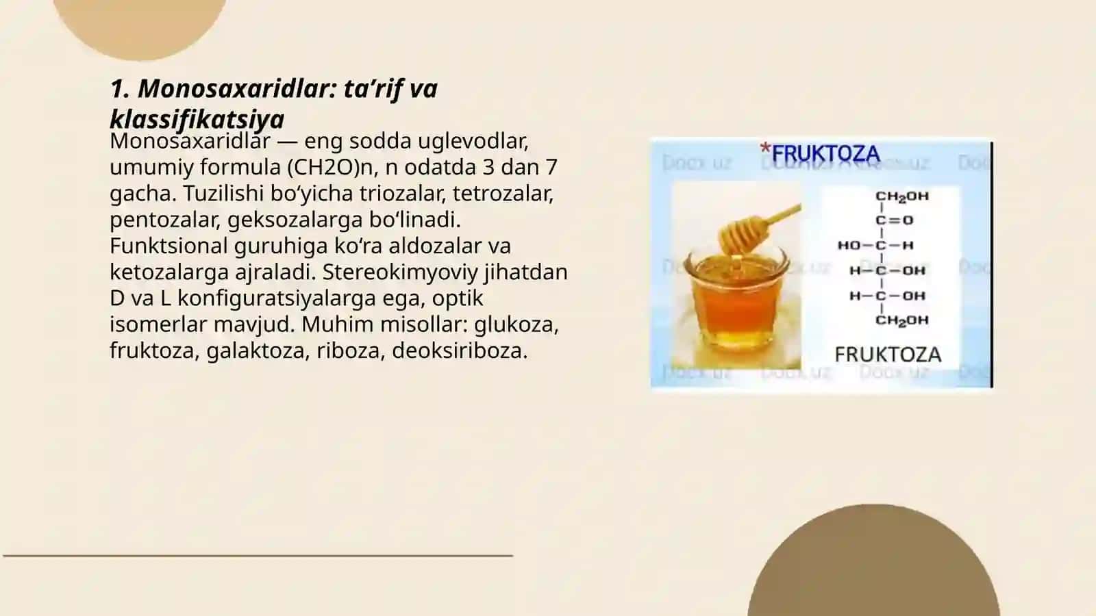 Uglevodlar: Monosaxaridlar va ularning tibbiyotdagi ahamiyati 3