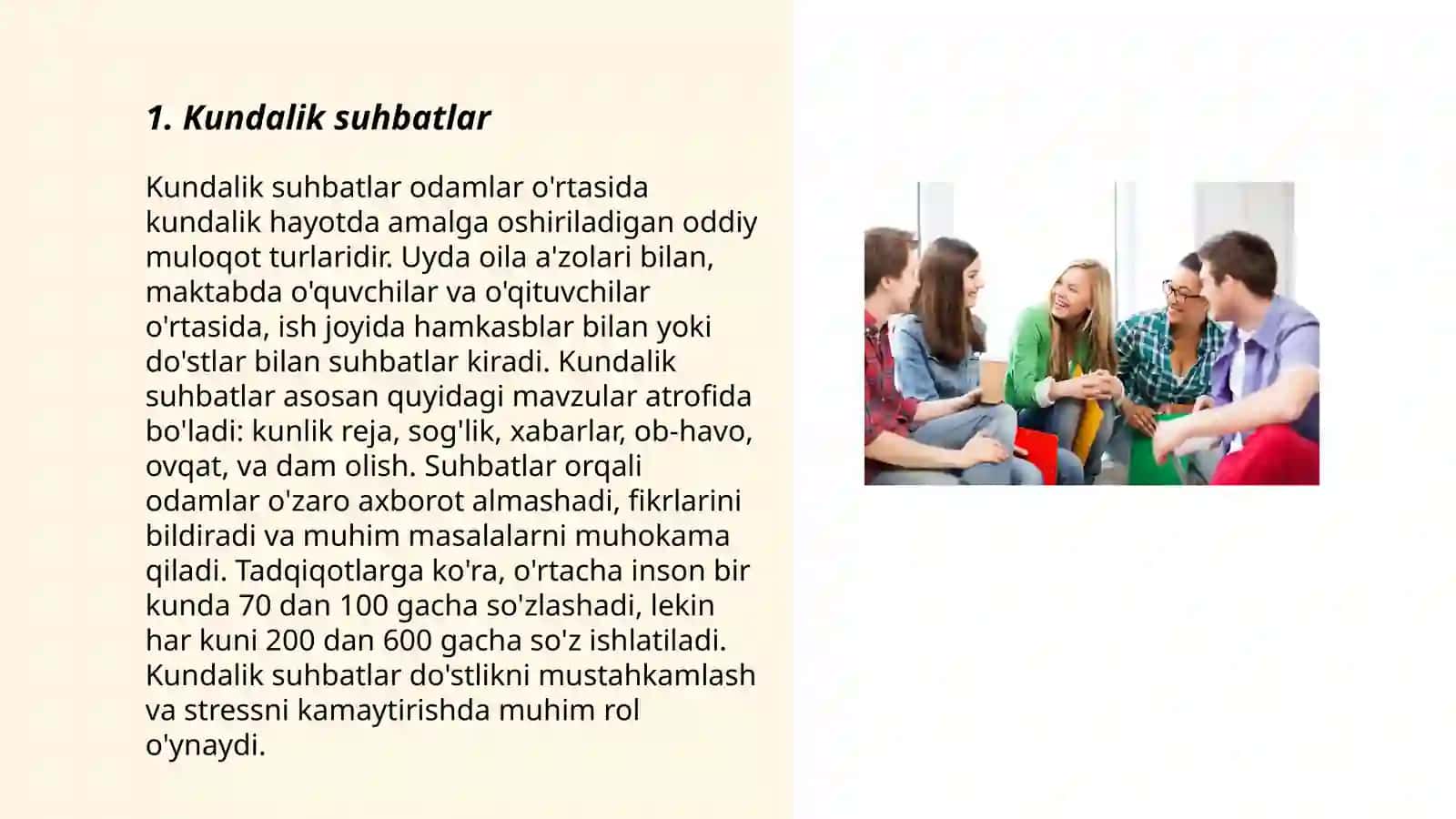 Kundalik suhbatlar 3