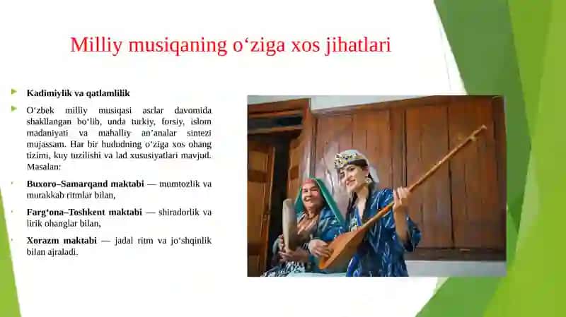 MILLIY MUSIQA, QO‘SHIQCHILIK, RAQS MADANIYATINING O‘ZIGA XOS JIHATLARI. 3