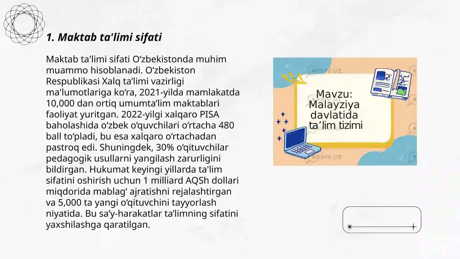 O‘zbekistonda ta'lim islohotlari yutuqlar va muammolar 3