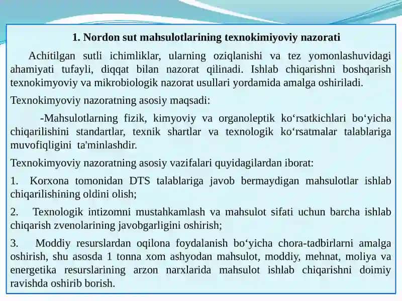 CHORVACHILIK MAHSULOTLARINING TEXNOKIMYOVIY NAZORATI 3