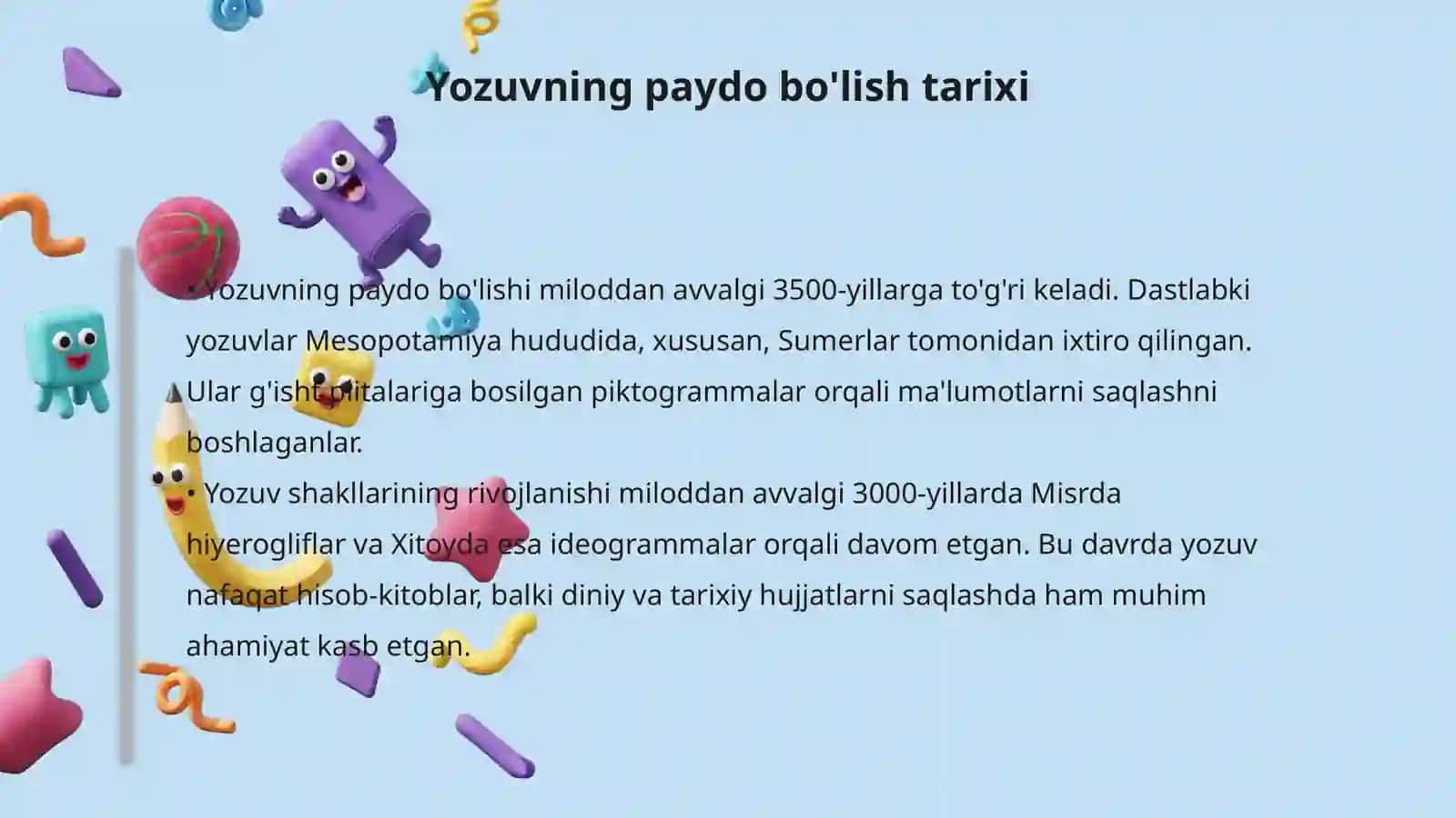 Yozuv va uning rivojlanishi 3