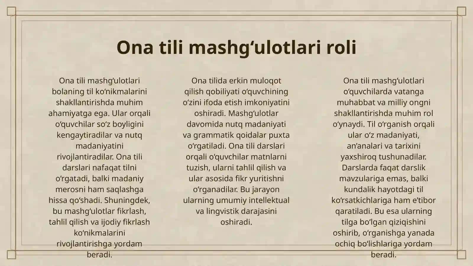 ONA TILINI OQITISHDA SINFDAN VA MAKTABDAN TASHQARI ISHLARNI TASHKIL QILISH 3