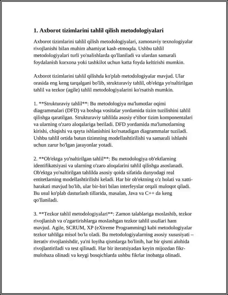 AXBOROT TIZIMLARINING TAHLILI 3