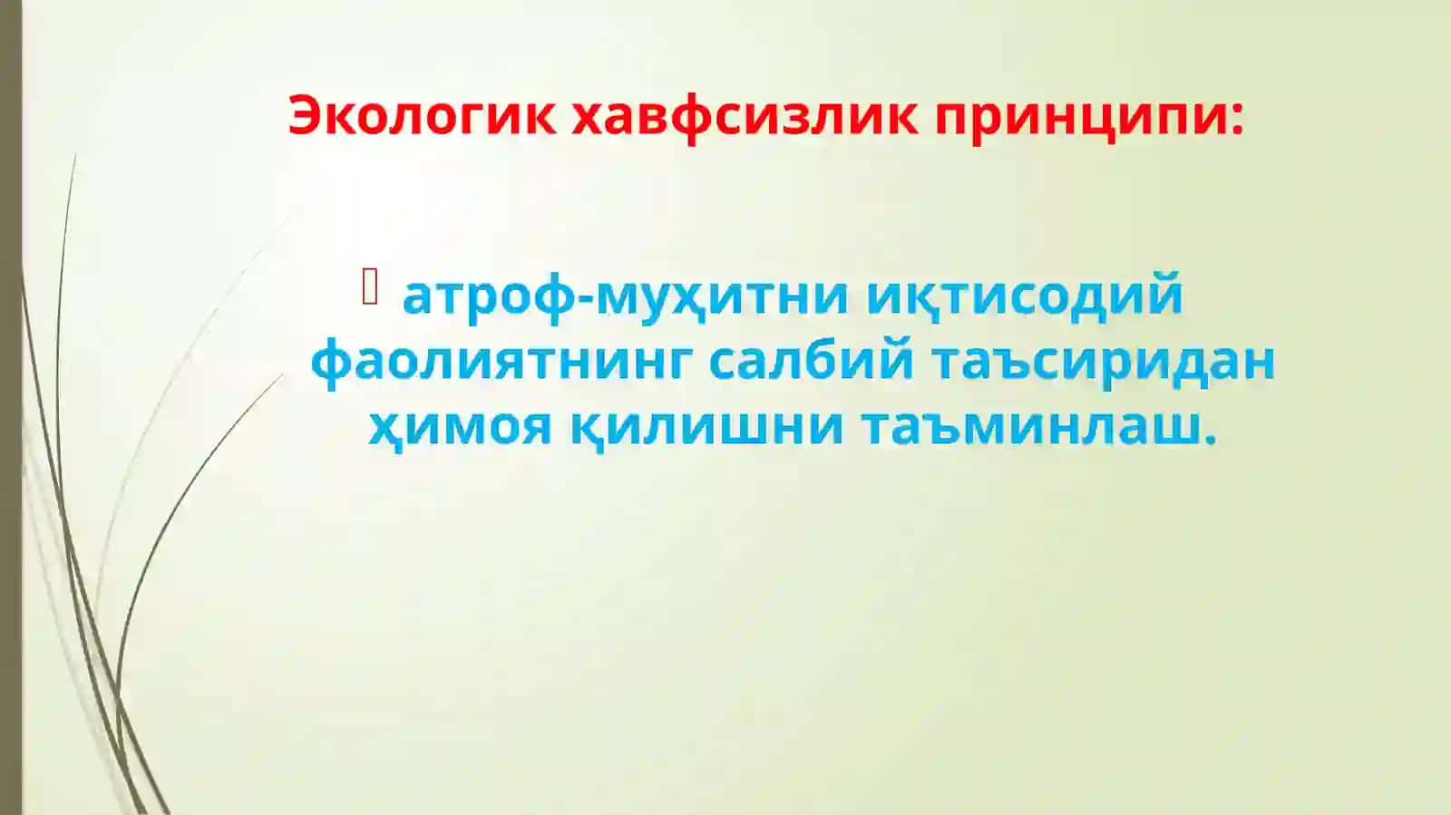 Яшил ривожланишни бошқаришнинг асосий тамойиллари, воситалари 3