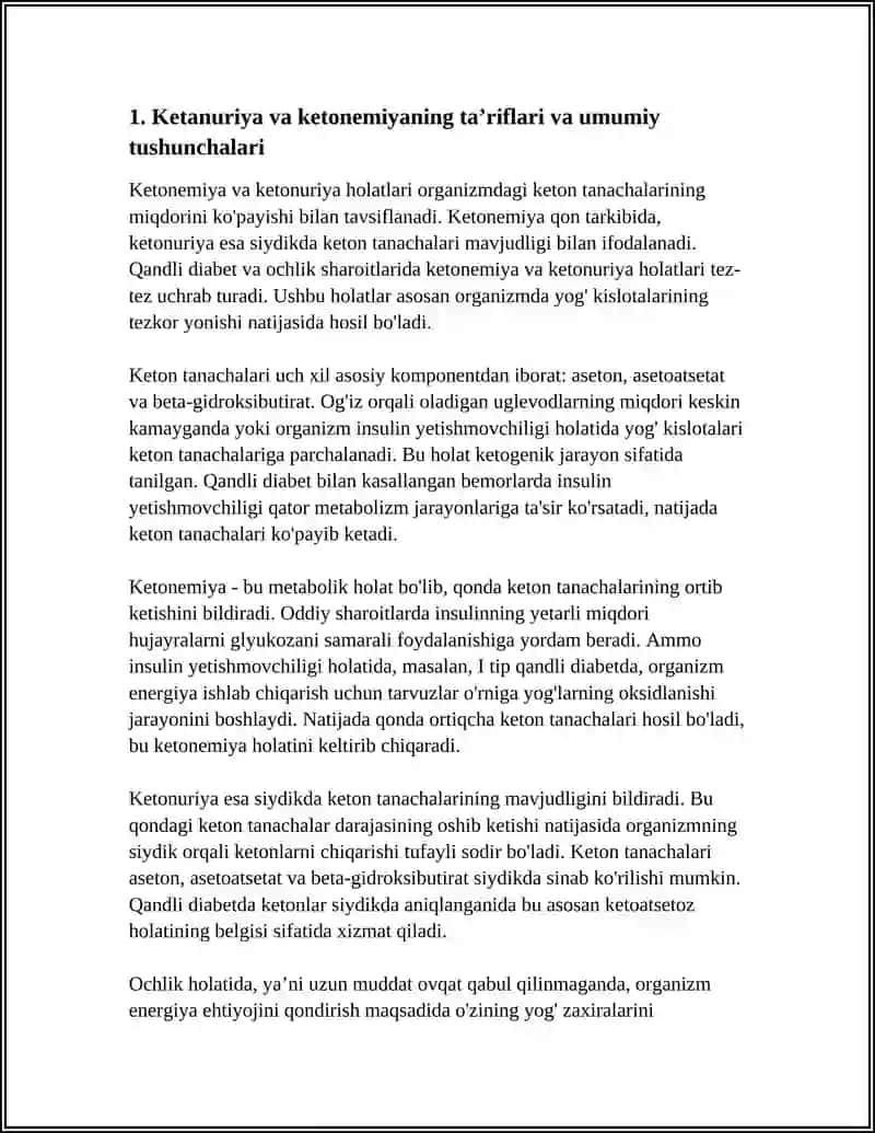 QANDLI VA OCHLIKDA KETANURIYA VA KETONEMIYA 3
