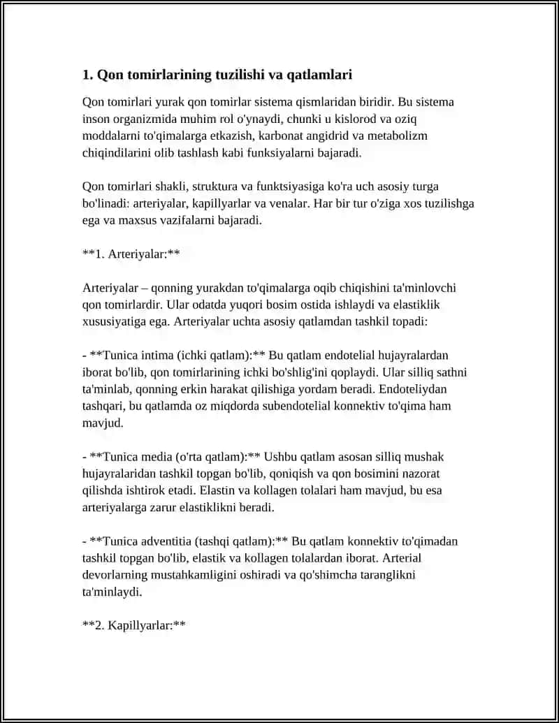 YURAK QON TOMIRLAR SISTEMASI.QON TOMIRLARI 3