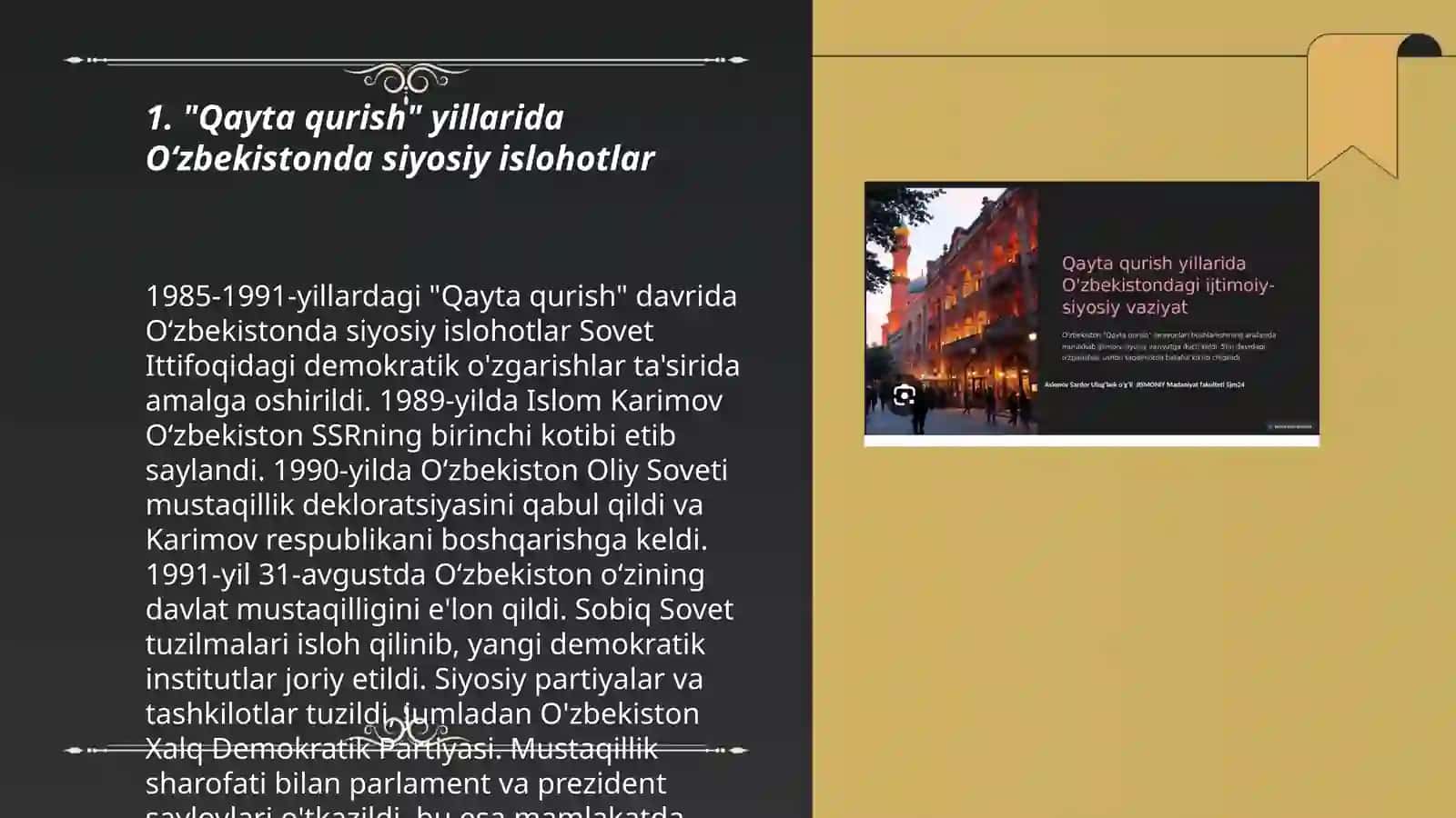 "Qayta qurish" yillarida Oʻzbekistonda siyosiy islohotlar 3