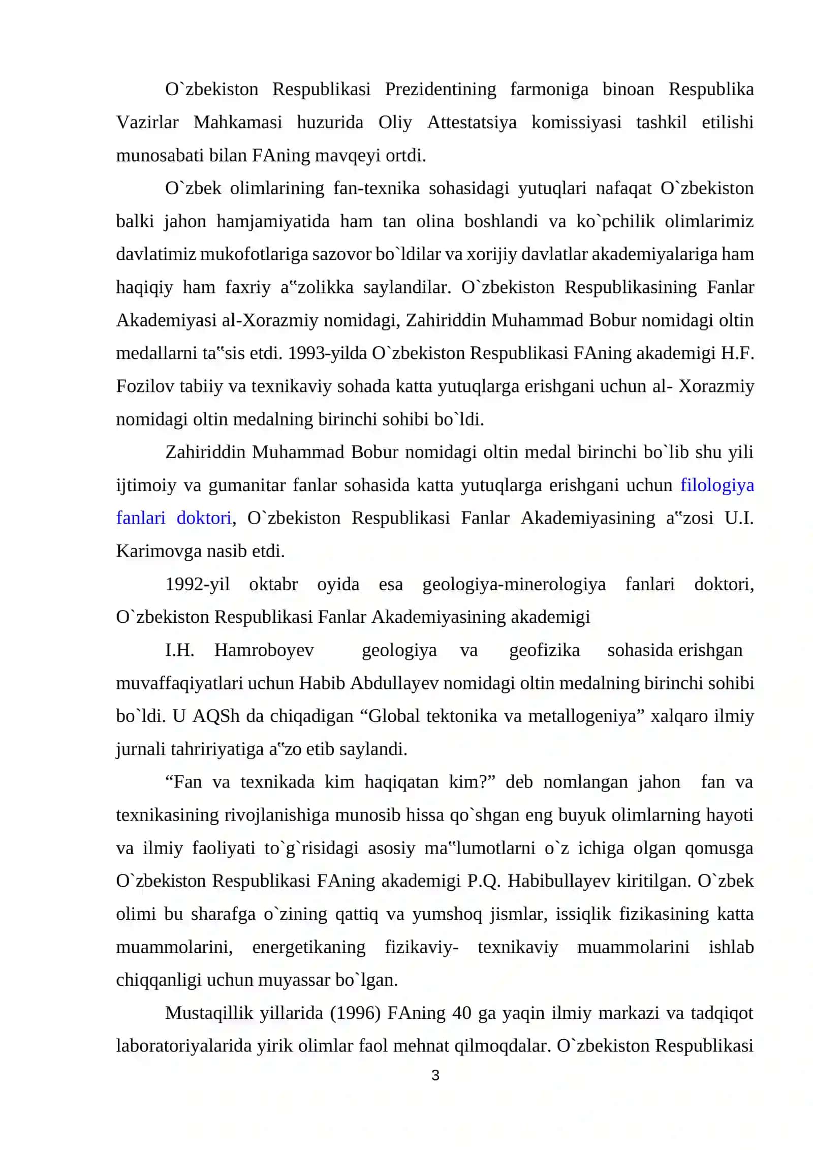 Mustaqillik yillarida ilm-fanning rivojlanishi 3