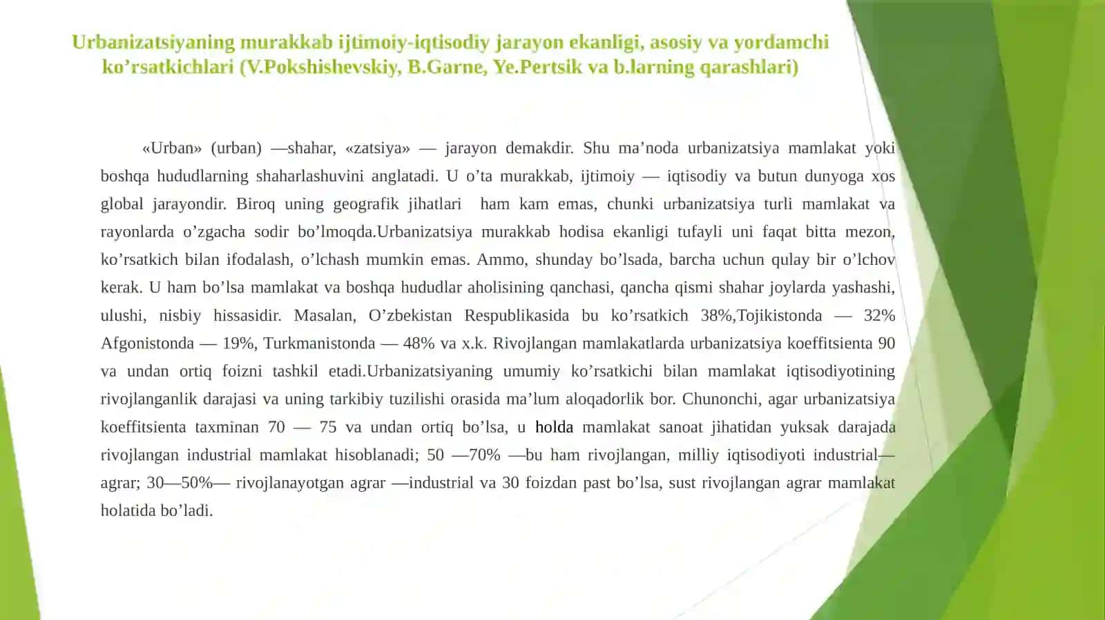 Urbanizatsiyaning mintaqaviy xususiyatlari 3