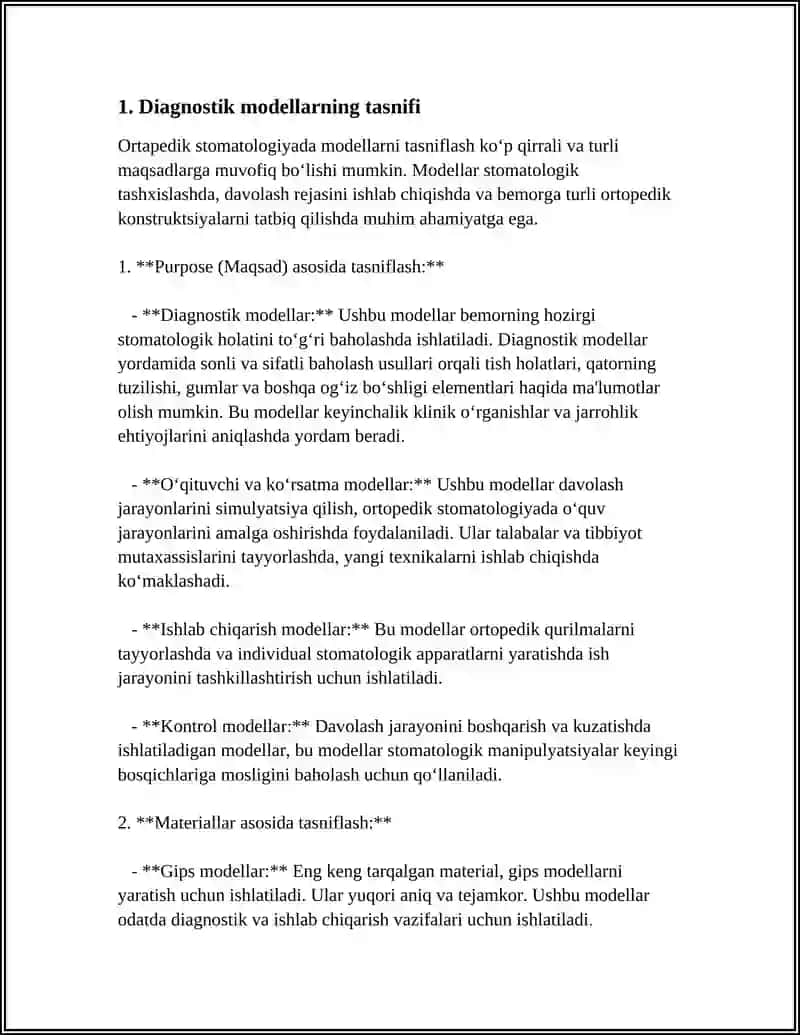 ORTAPEDIK STOMOTOLOGIYADAN MODEL LAR TASNIFI 3