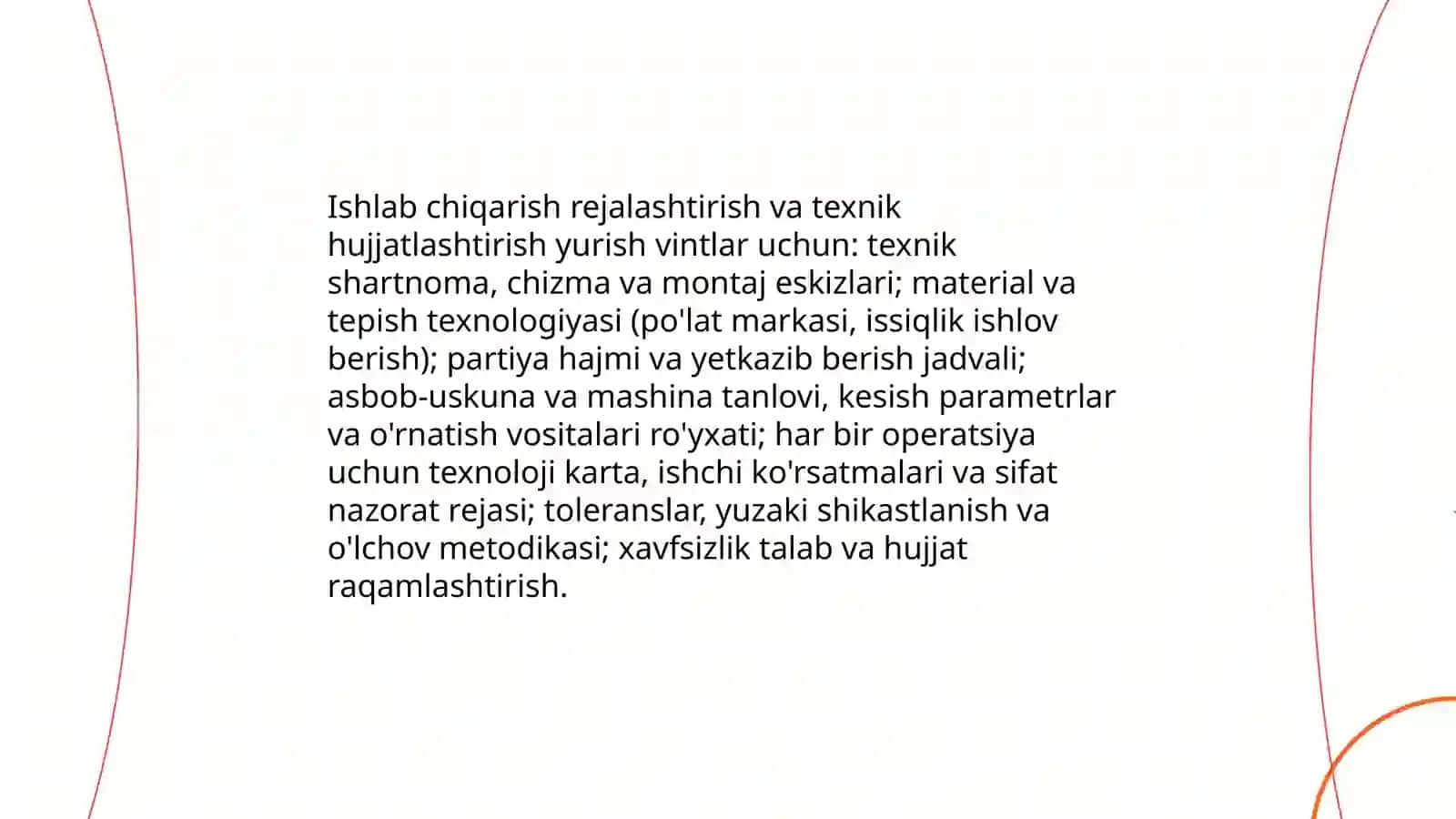 Yurish vintlarga mexanik ishlov berish texnologik jarayonlarining bosqichlari 3