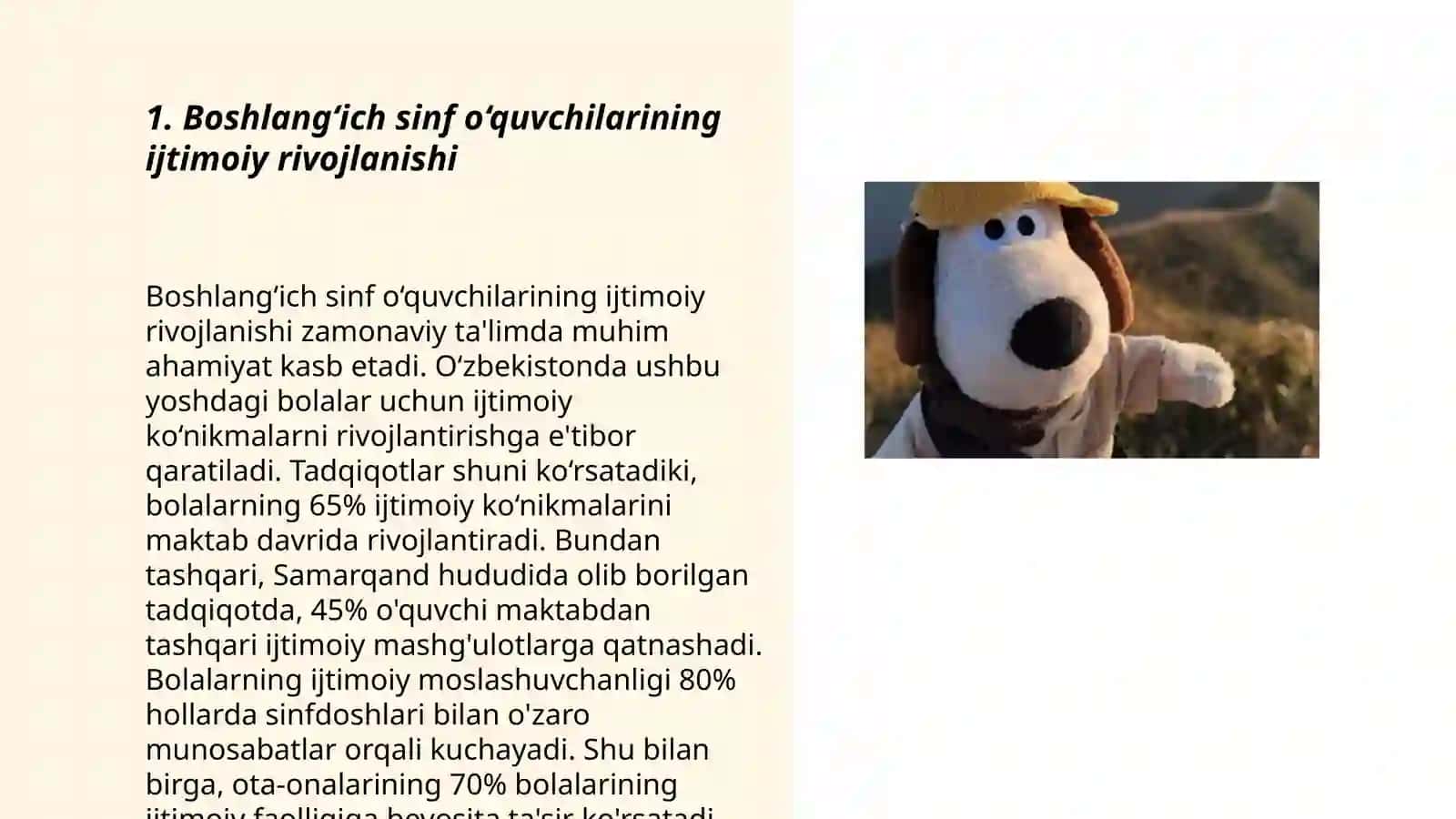 Bpshlanģich sinf òquvchilarining ijtimoiy rivojlanish holati va rivojlanishda matnlarning ahamiyati 3
