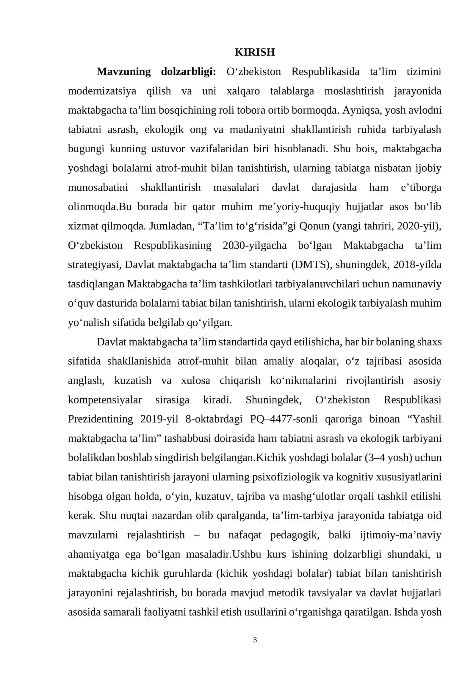Maktabgacha kichik yoshdagi bolalar guruhlarida tabiat bilan tanishtirishni rejalashtirish 3