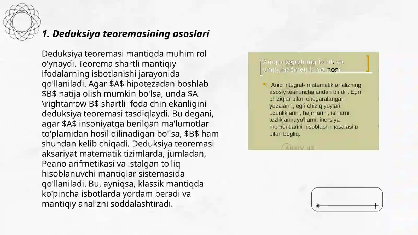 Deduksiya teoremasining tatbiqlari 3