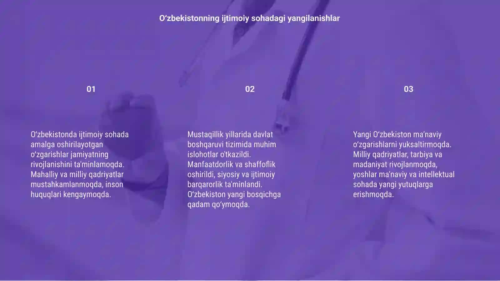 O‘zbekistonda ijtimoiy sohada amalga oshirilayotgan o‘zgarishlar 3