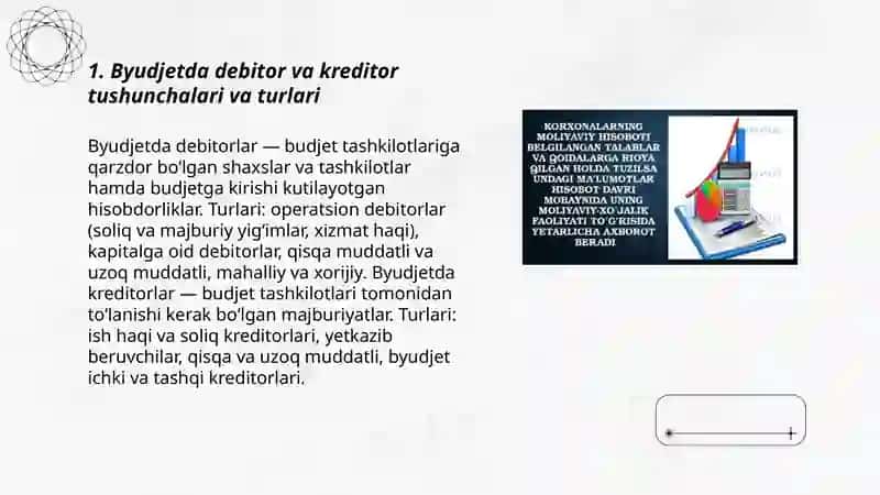 Byudjetda debitor va kreditor tushunchalari va turlari 3