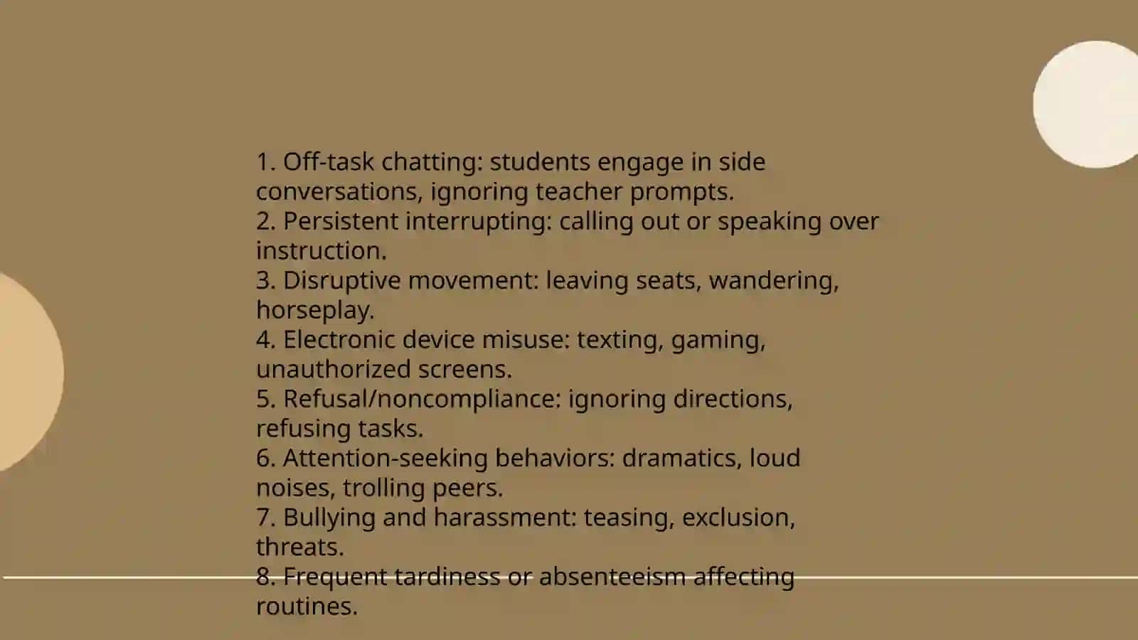 Dealing with disruptions in class 3