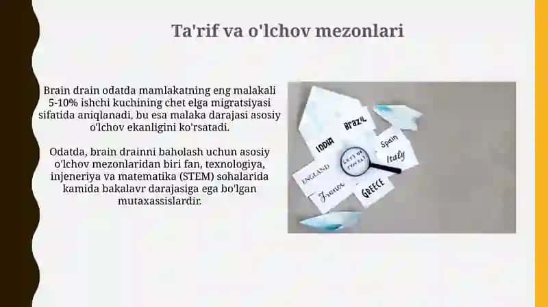 Ta'rif va o'lchov mezonlari 3