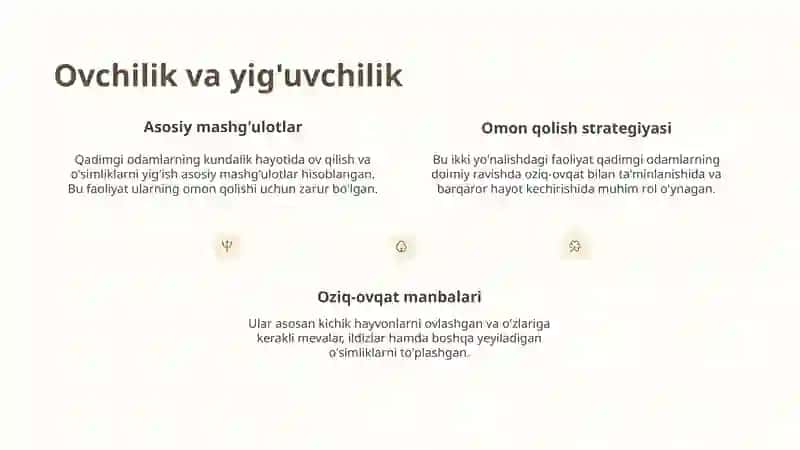 Eng qadimgi odamlar va ularning manzilgohlari prezentatsiya 3
