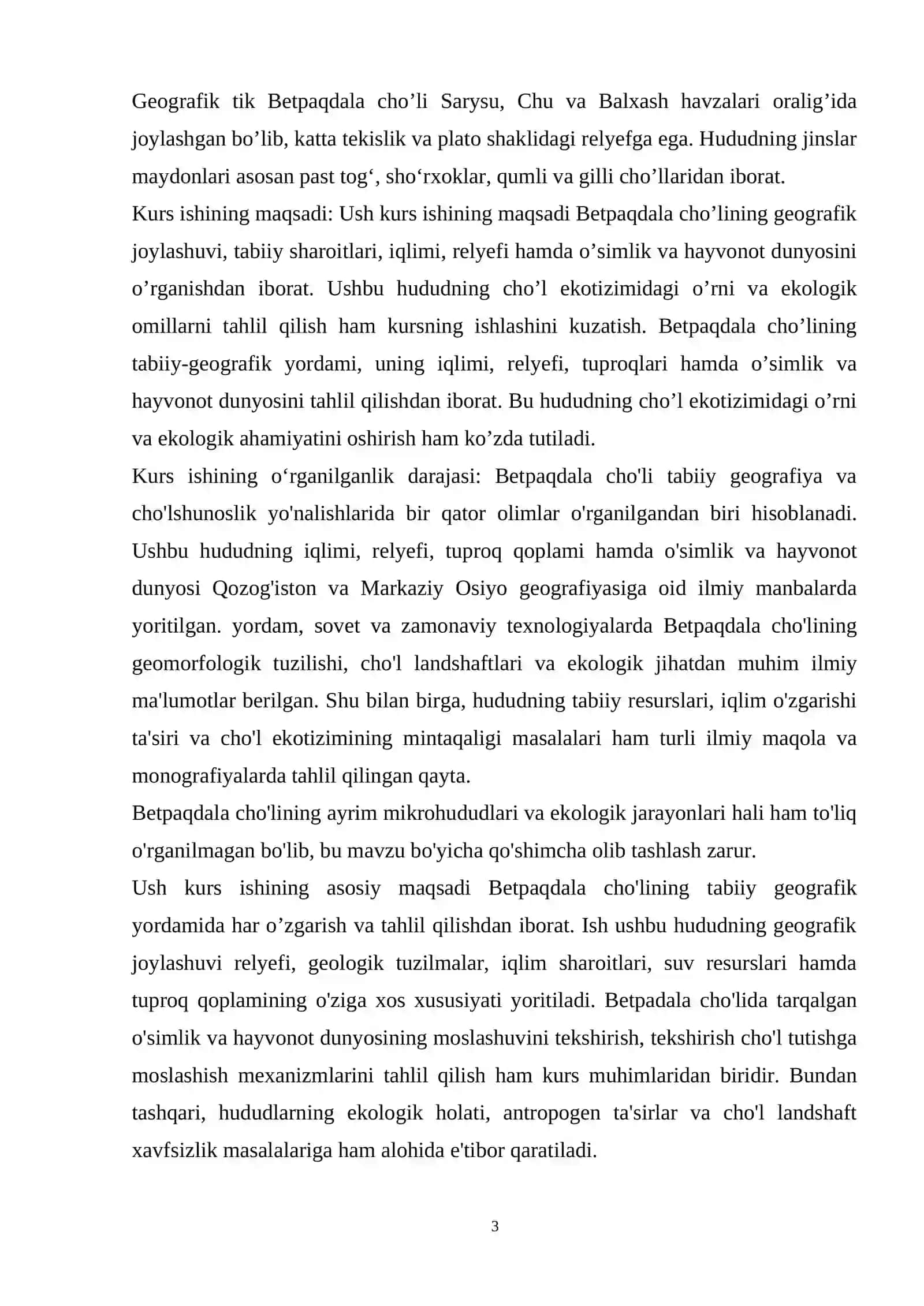 BETPAQ DALA CHO’LINING GEOGRAFIK O’RNI VA TABIIY SHAROITLARI 3