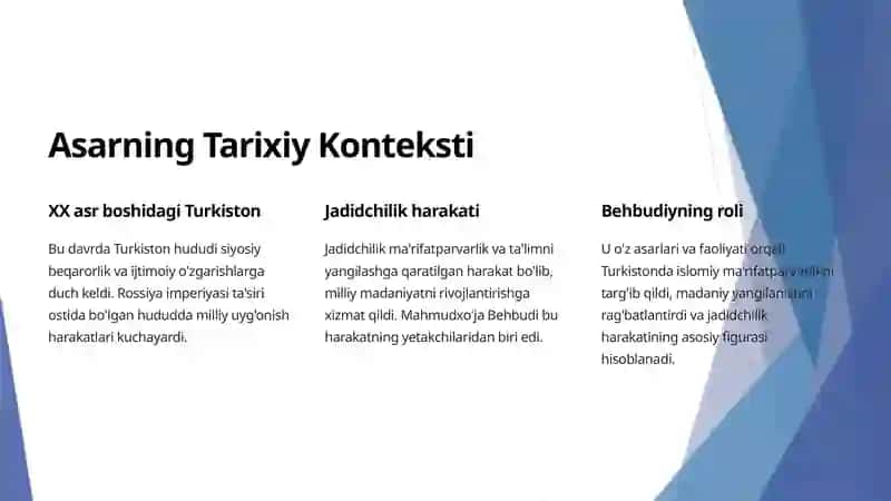 Mahmudxo'ja Behbudiy "Muxtasar islom tarixi" asari 3