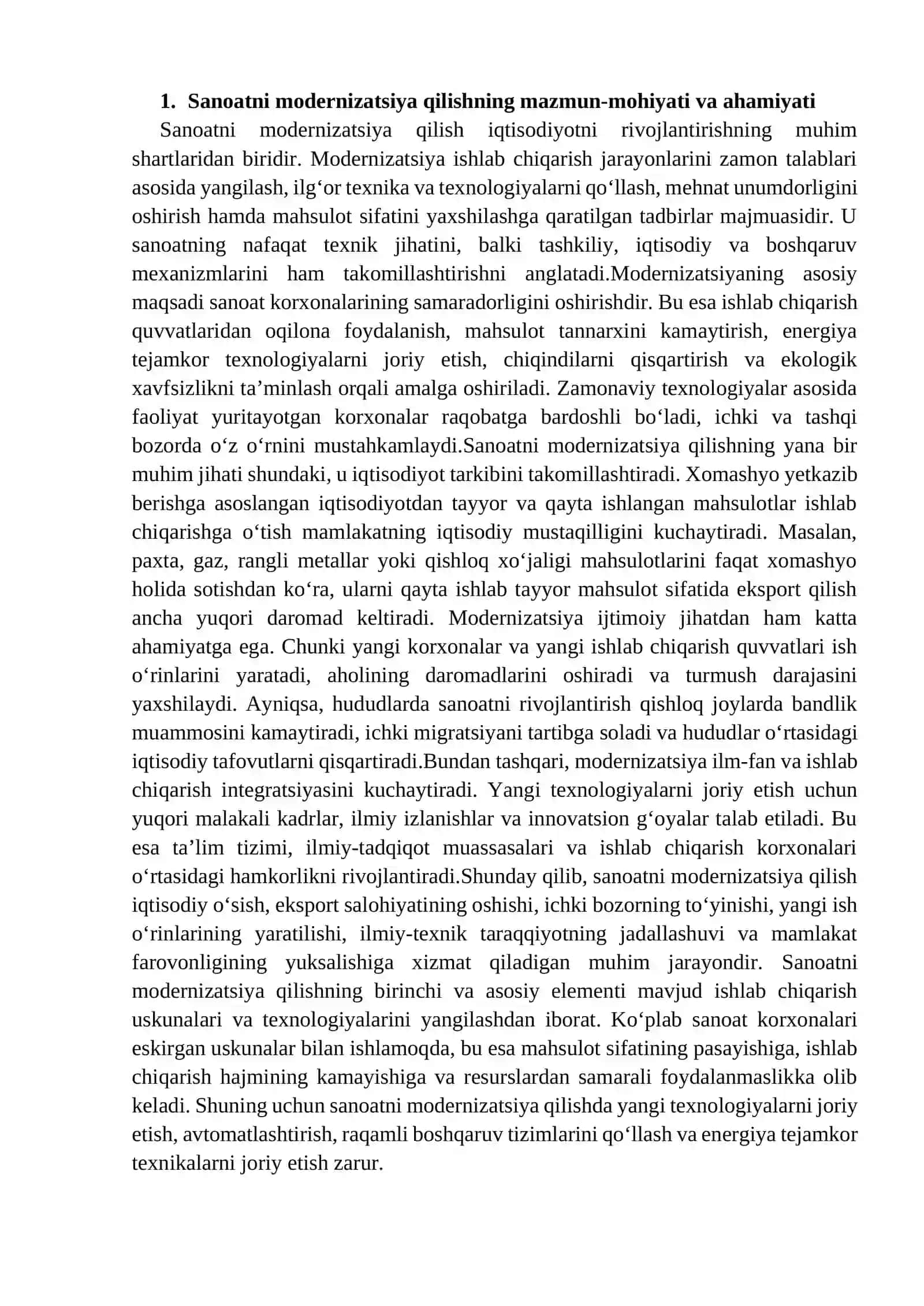 MAMLAKATIMIZDA SANOATNI MODERNIZATSIYA QILISH 3