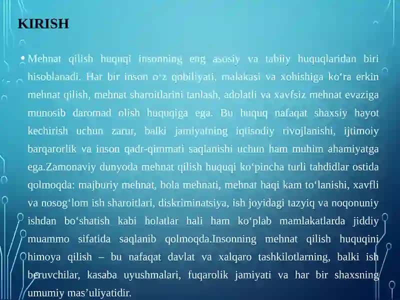 Insonning mehnat qilish huquqini himoya qilish 3
