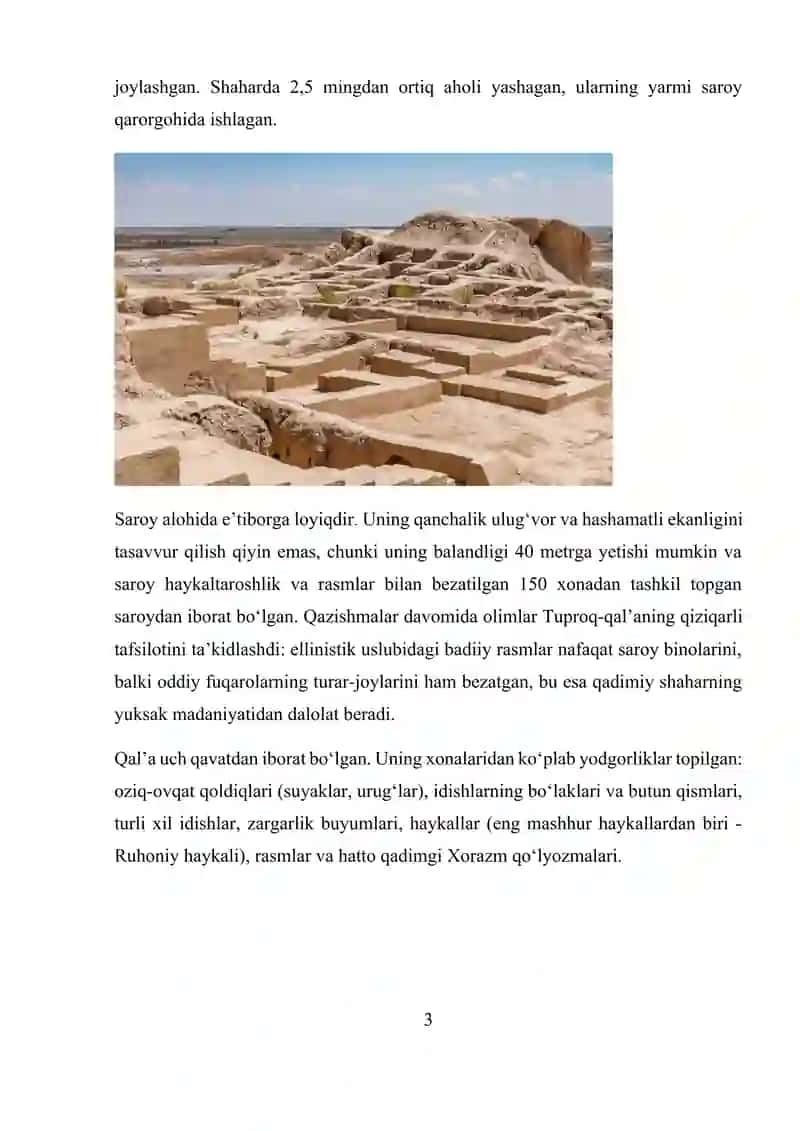 Tuproqqal‘a Qadimgi Shahar Yodgorligi 3