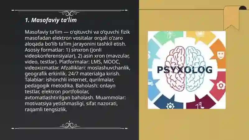 Taʼlimni tashkil etishning zamonaviy shakillari 3