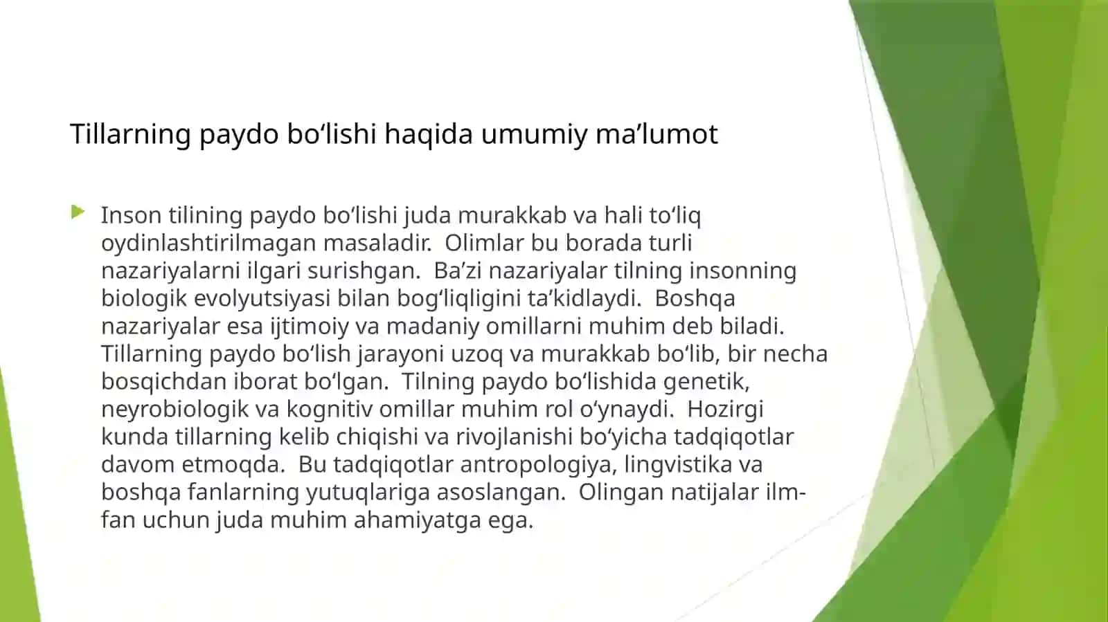 Tillarning paydo boʻlishi haqida nazariyalar 3