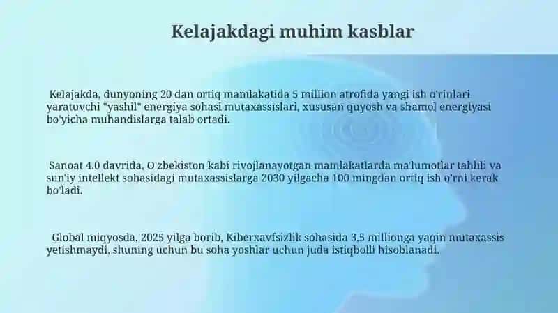 Kelajakdagi muhim kasblar 3