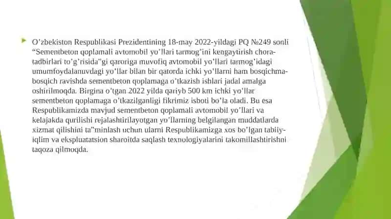 Sementbeton qoplamalari avtomobilyo'llarini rekonstruksiya qilish 3