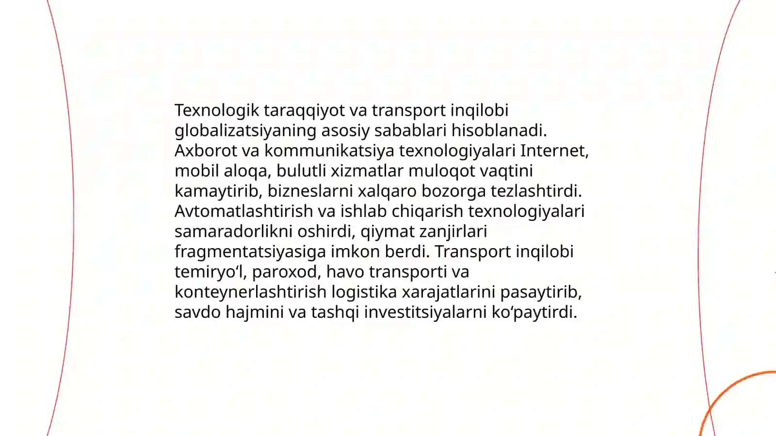 Globallashuv omillari va jahon iqtisodiyotining rivojlanish bosqichlari 3