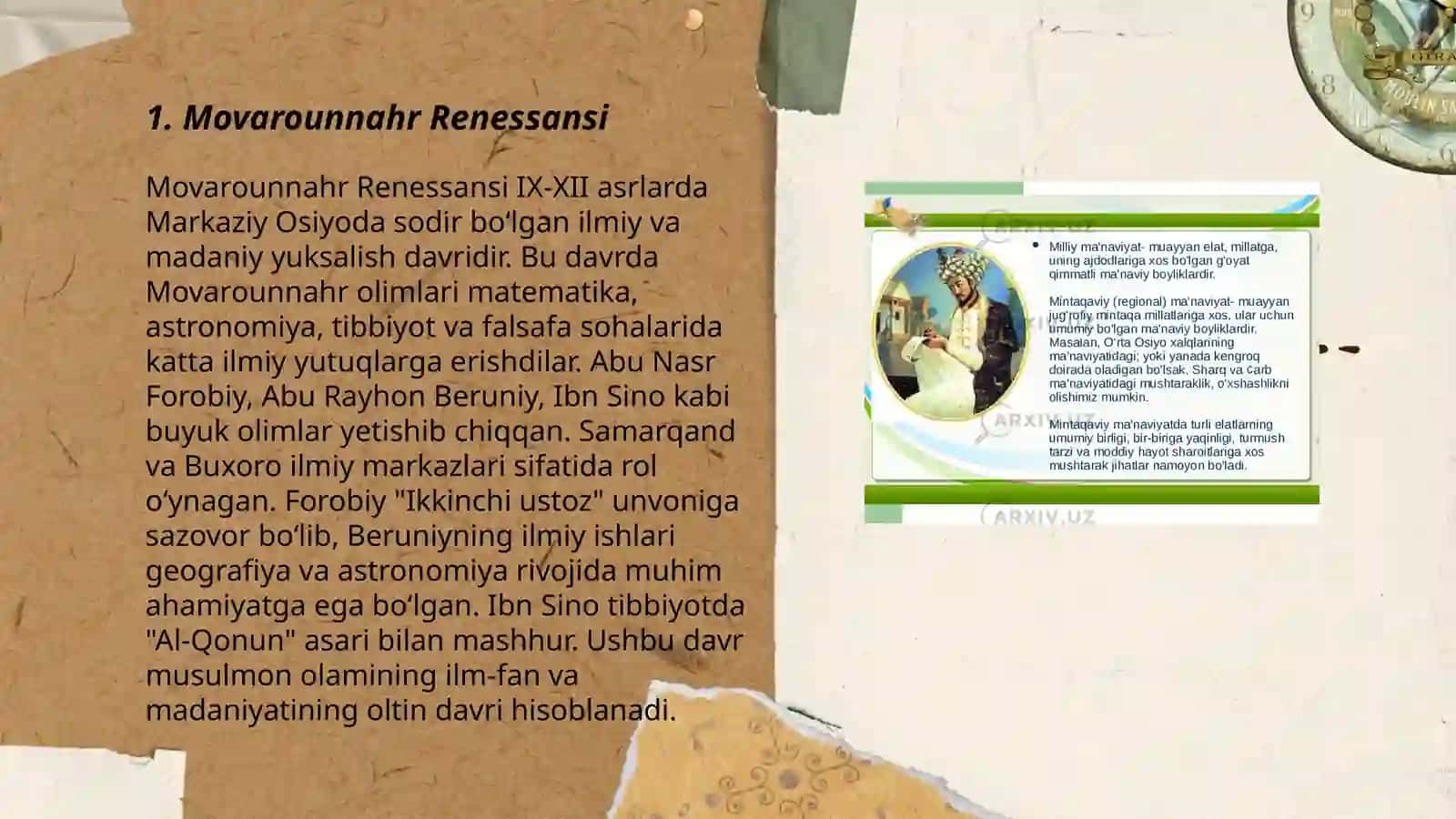 IX-XII asrlarda mamlakatimiz hududida ro'y bergan madaniy uyg'onish (Renessans) 3