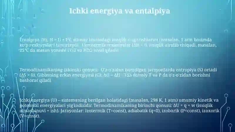 Kimyoviy termodinamika 3