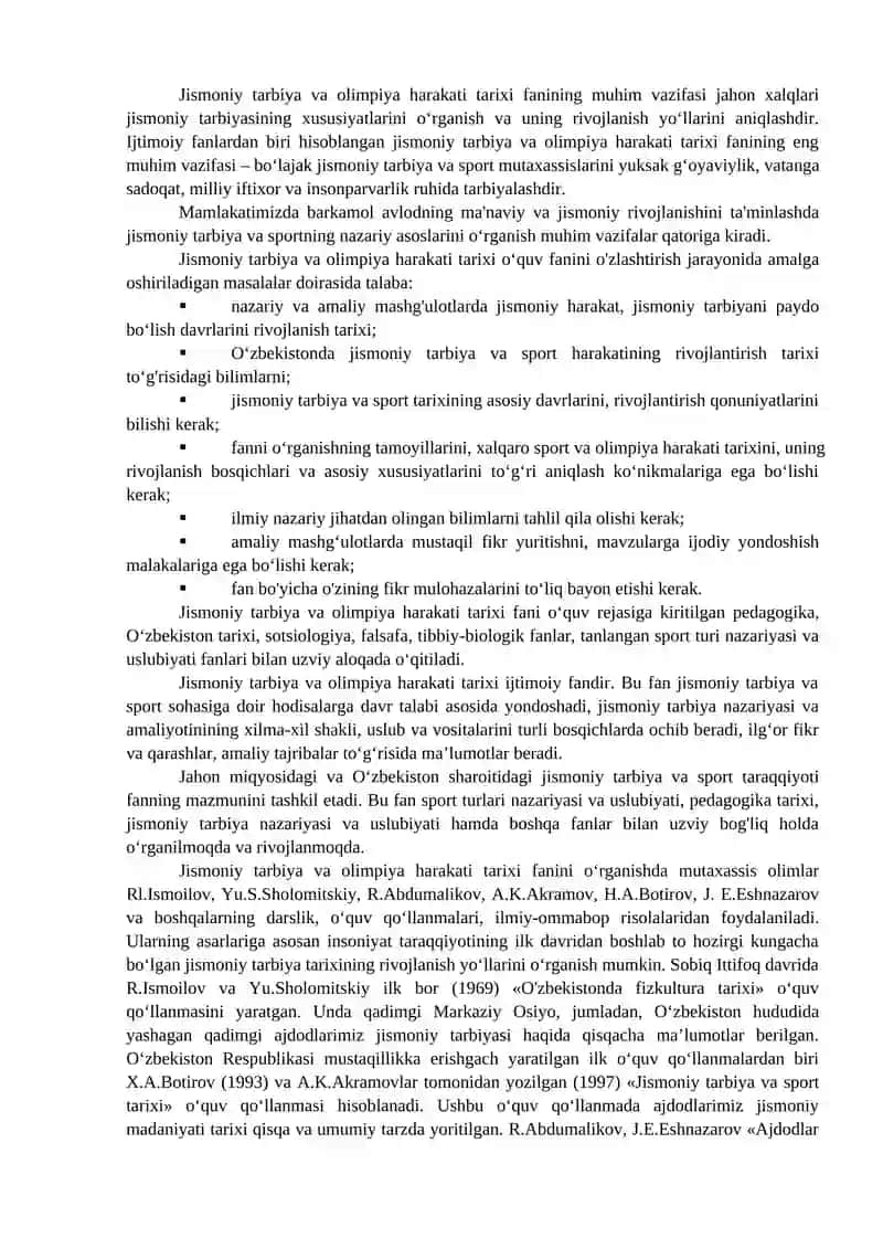 JISMONIY TARBIYA VA OLIMPIYA HARAKATI TARIXI FANIGA KIRISH 3