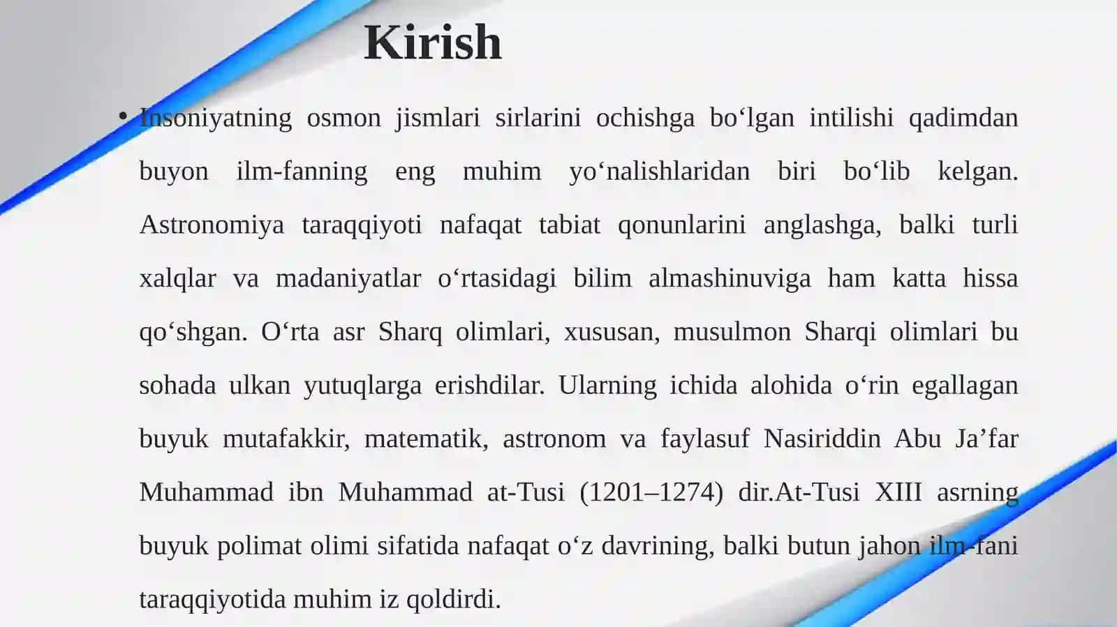 Nosiriddin at-Tusiyning astronomiya taraqqiyotiga qo‘shgan hissasi. 3