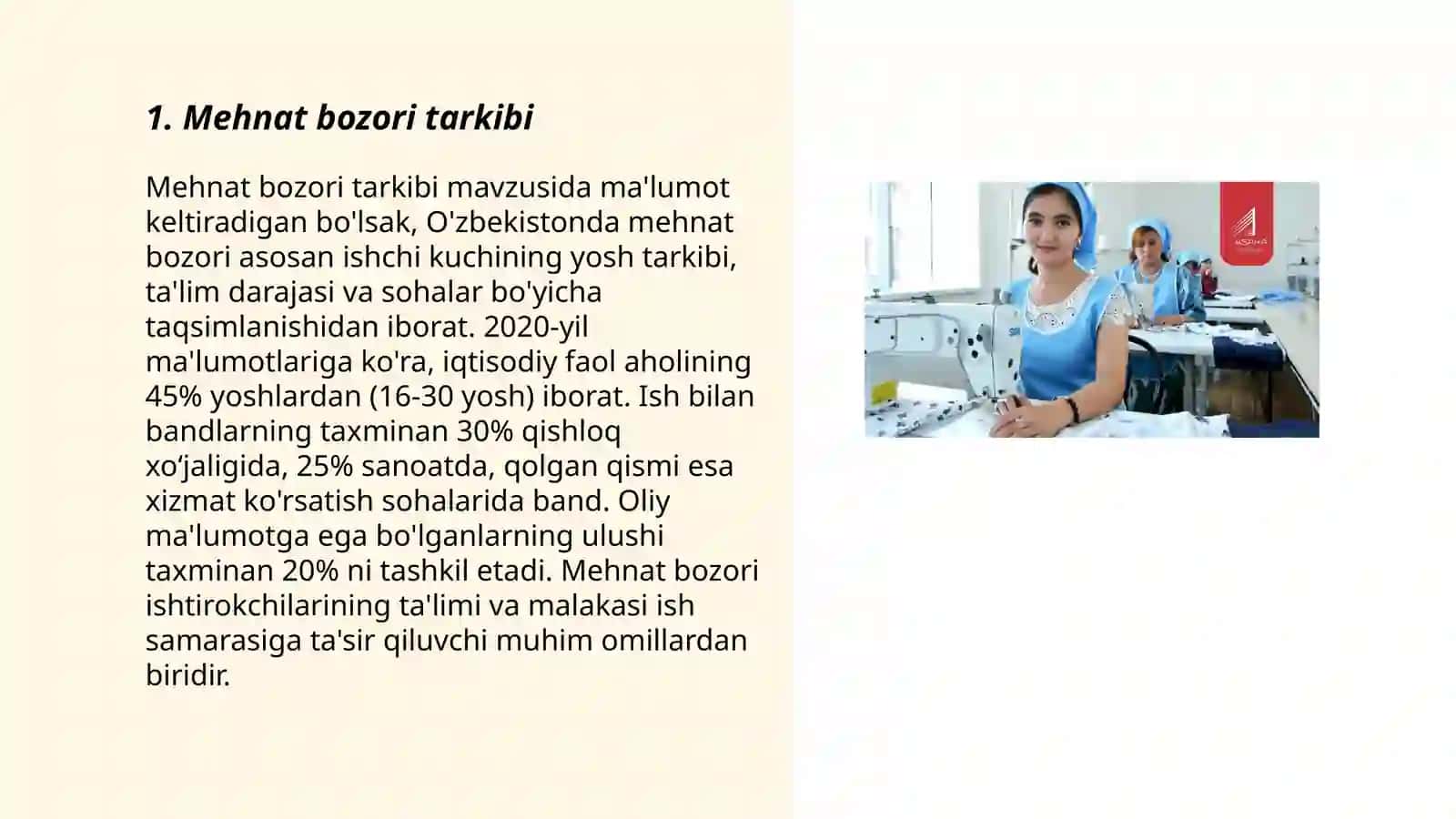 Mehnat Bozori va Korxonalarda Mehnat Resurslaridan Foydalanish 3
