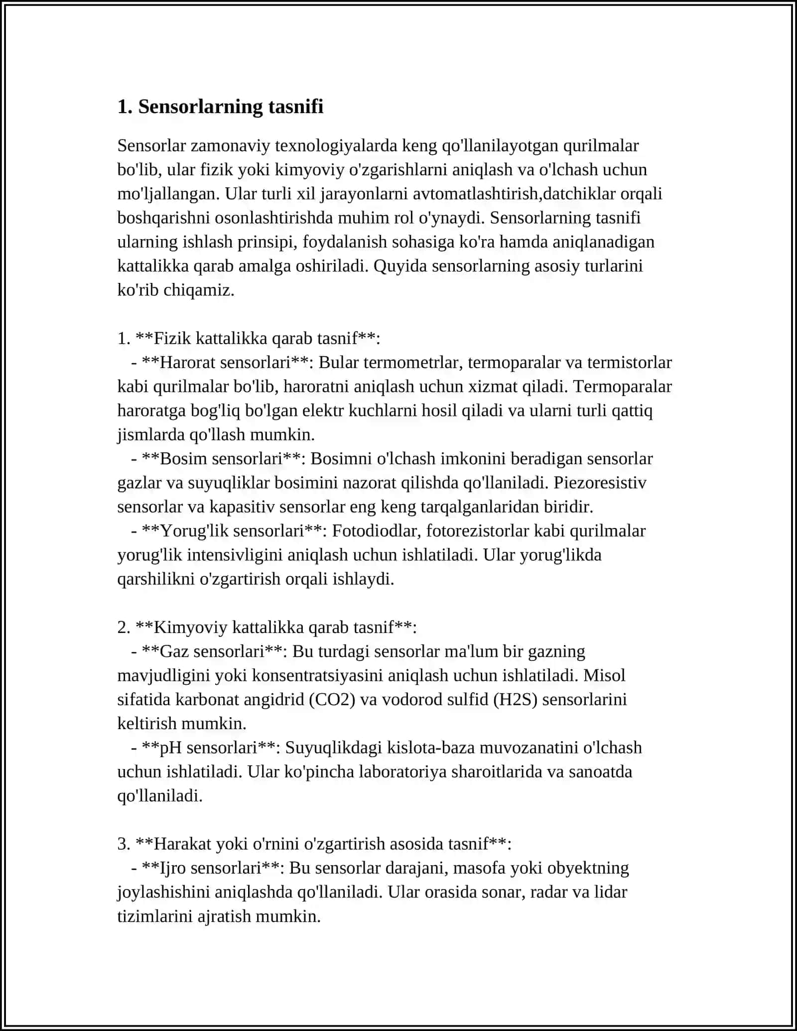 DATCHIKLAR VA OʻLCHOV SISTEMALARI 3