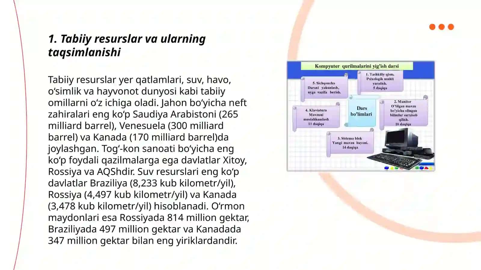 Tabiiy resurslar va ularning taqsimlanishi 3