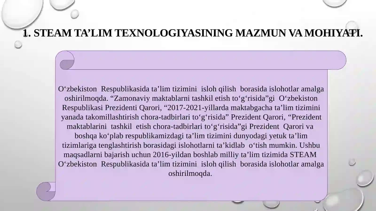 Maktabgacha ta’limda STEAM texnologiyasi fanidan 3