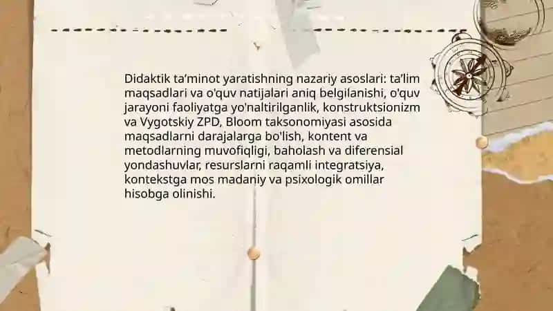 Faoliyatlar uchun didaktik taminot yaratish 3