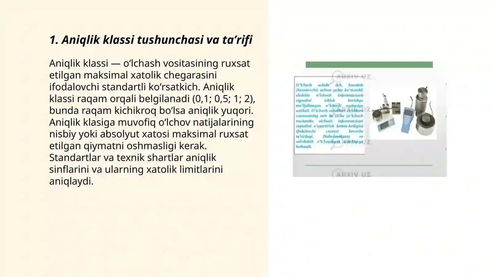 Aniqlik klasslar va standartlar 3