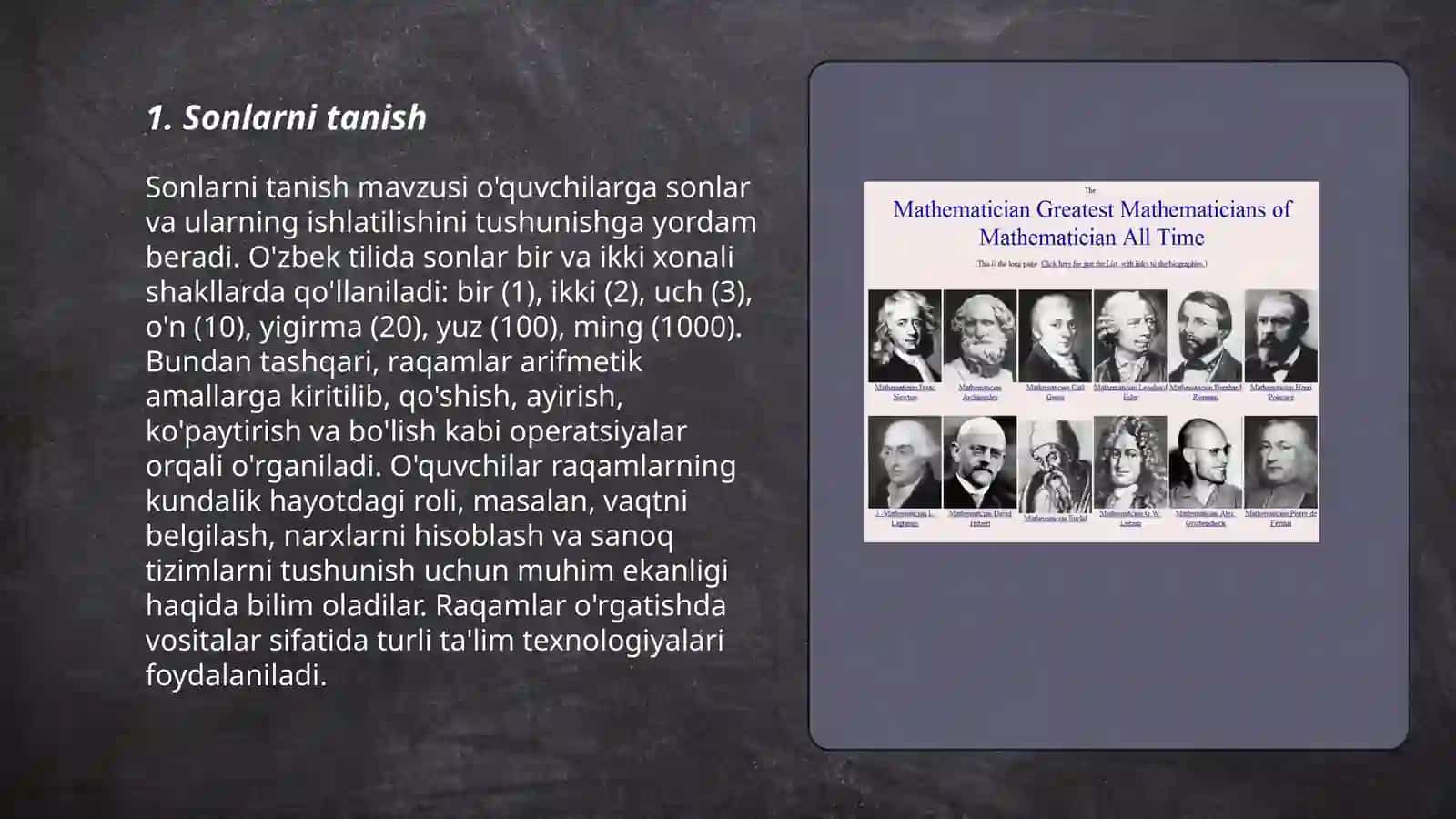 Sonlarni tanish 3