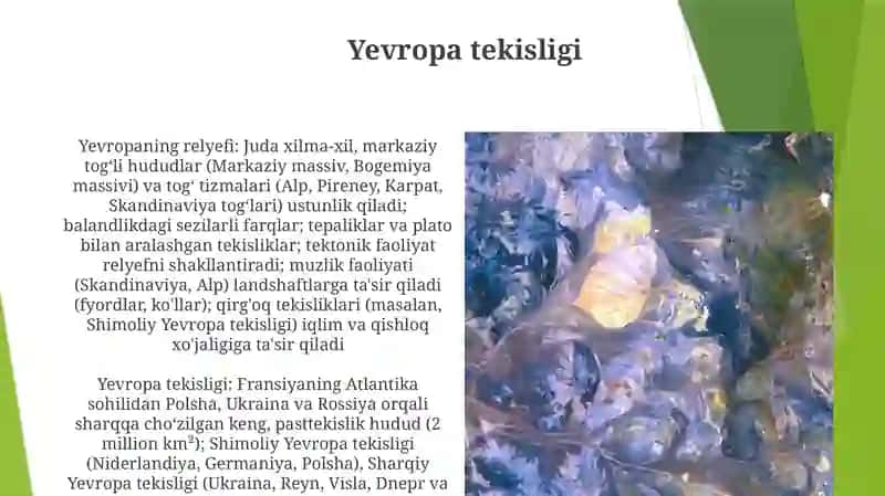 Yevrosiyo materigi geografik koʻrinishi va relyefi 3