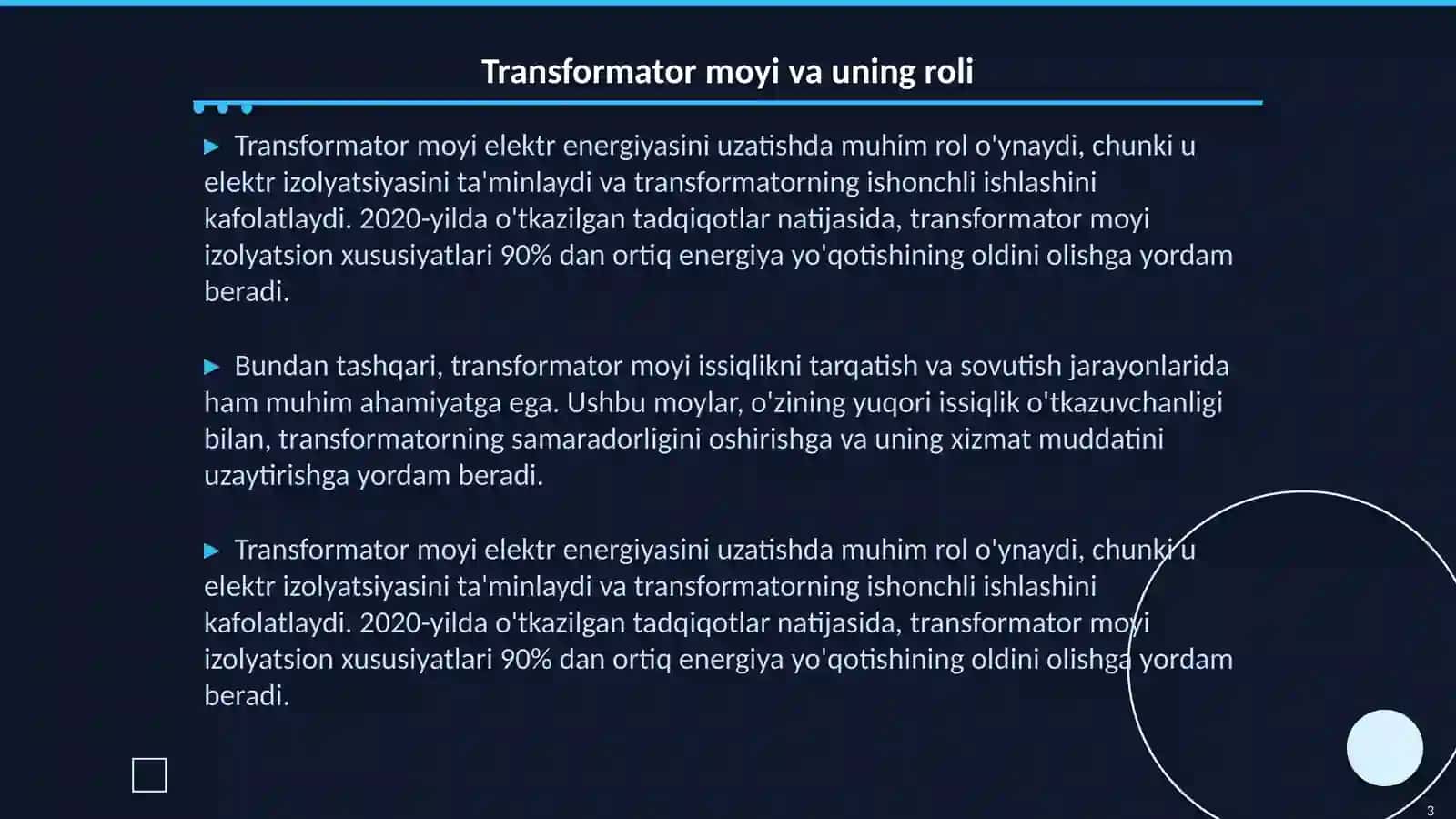 Transformator moyining elektr izolyatsion xususiyatlari va nazorat usullari 3